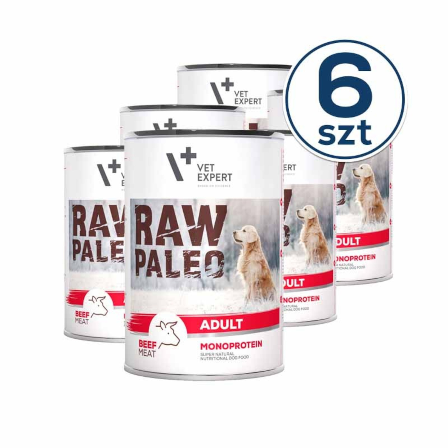 Raw Paleo Adult Dog Beef - mokra karma dla psów dorosłych - wołowina (pakiet 6x400g)