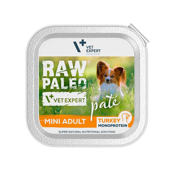 RAW PALEO PATE MINI ADULT TURKEY 6x150g - mokra karma dla psów dorosłych - indyk