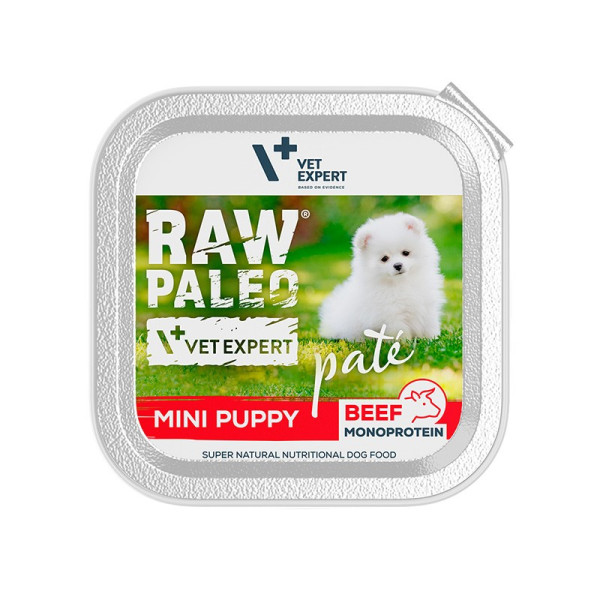 RAW PALEO PATE MINI PUPPY BEEF 6x150g - mokra karma dla szczeniąt - wołowina