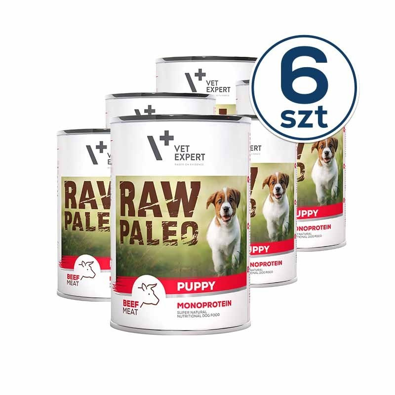 RAW PALEO PUPPY BEEF 6x400g mokra karma dla szczeniąt monoproteina z wołowiną