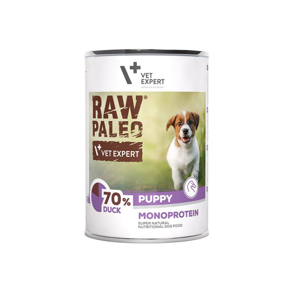 RAW PALEO PUPPY DUCK - mokra karma dla szczeniąt 400g - kaczka