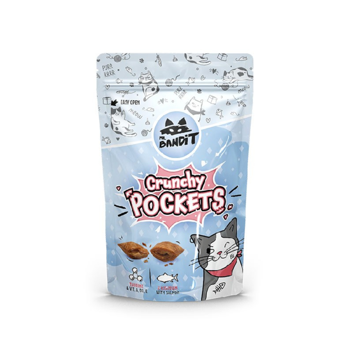 MR. BANDIT CRUNCHY POCKETS - chrupiąca przekąska dla kota z łososiem