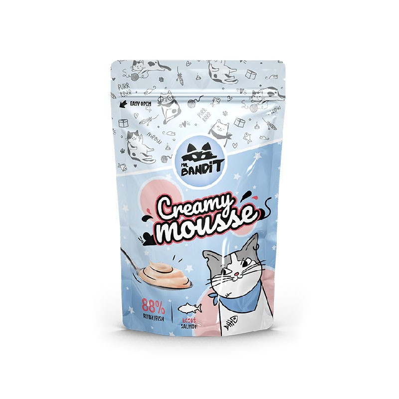 MR. BANDIT CREAMY MOUSSE - kremowa przekąska dla kota z łososiem