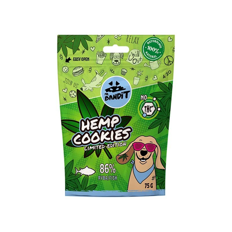 MR. BANDIT HEMP COOKIES FISH - naturalne przysmaki dla psów z rybą.