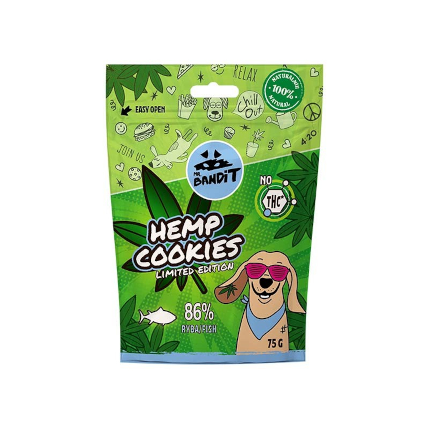 MR. BANDIT HEMP COOKIES FISH - naturalne przysmaki dla psów z rybą.