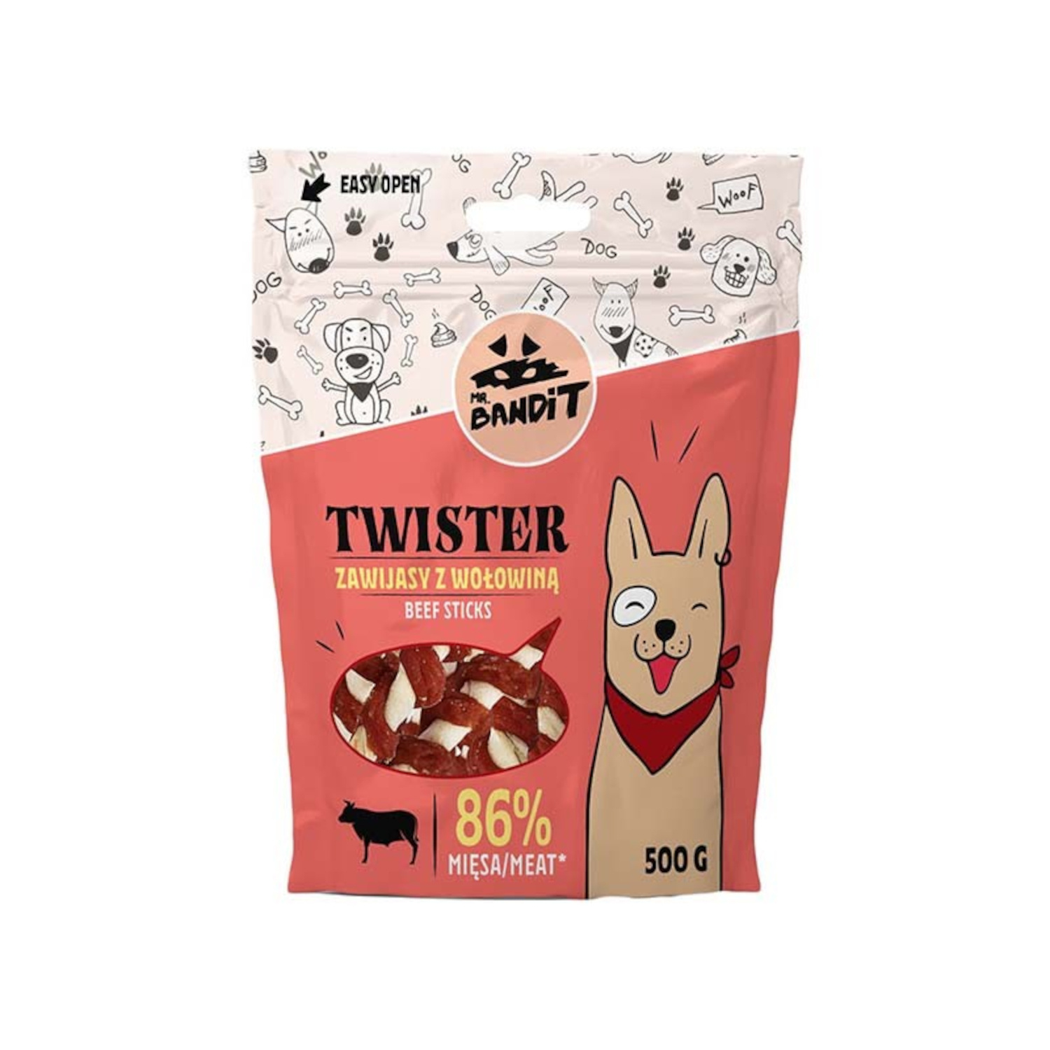 MR. BANDIT TWISTER - zawijas z wołowiną 500g