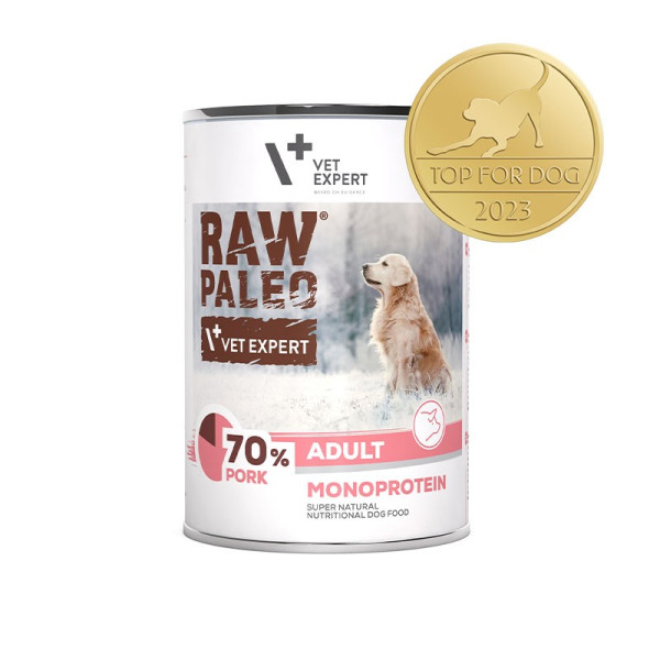 RAW PALEO ADULT DOG PORK 400g - mokra karma dla psów dorosłych monoproteina z wieprzowiną