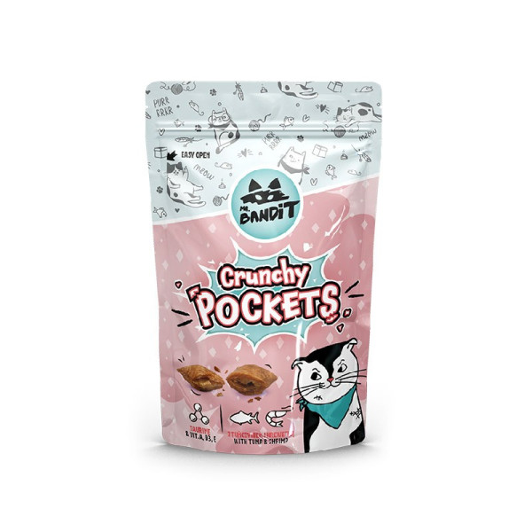 MR. BANDIT CRUNCHY POCKETS - chrupiąca przekąska dla kota z tuńczykiem i krewetkami