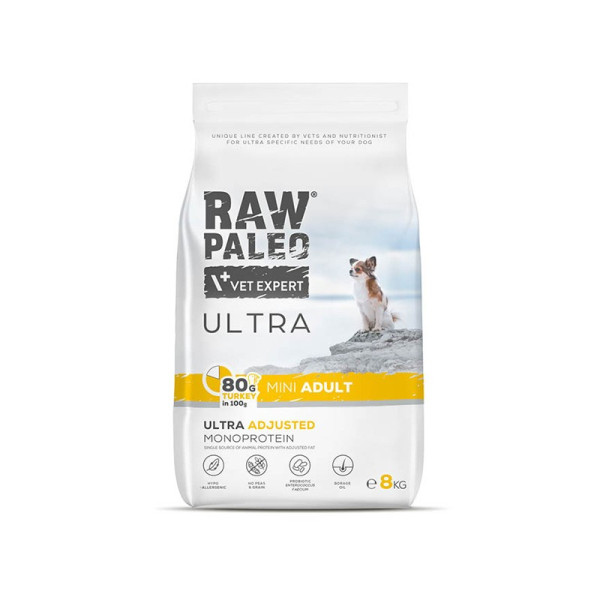 RAW PALEO ULTRA TURKEY ADULT MINI - sucha karma z indykiem dla psów dorosłych ras małych