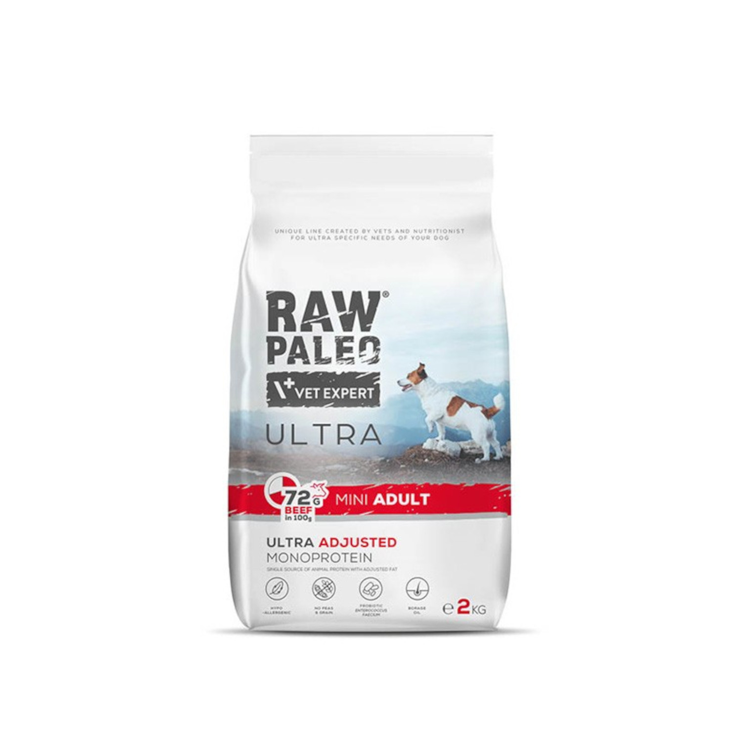 RAW PALEO ULTRA BEEF ADULT MINI  - sucha karma z wołowiną dla psów dorosłych ras małych