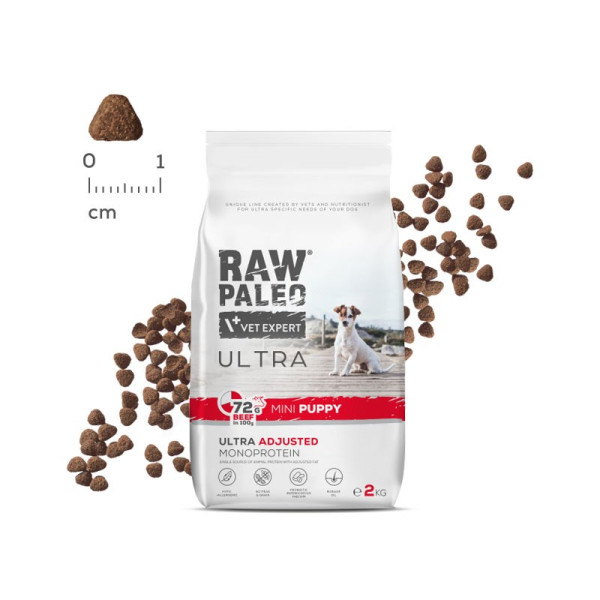 RAW PALEO ULTRA BEEF PUPPY MINI  - sucha karma z wołowiną dla szczeniąt ras małych