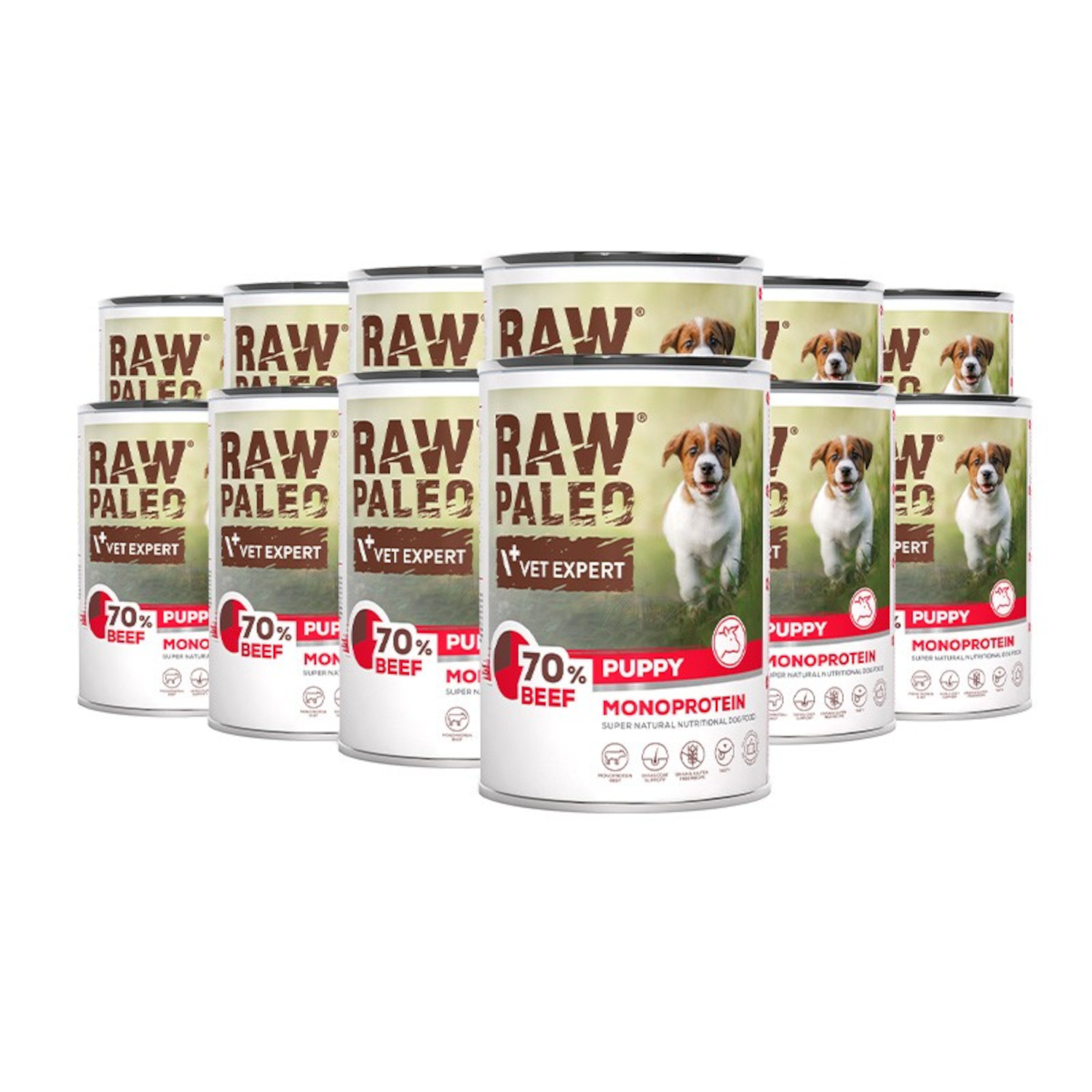 RAW PALEO PUPPY BEEF 12x400g - mokra karma dla szczeniąt monoproteina z wołowiną