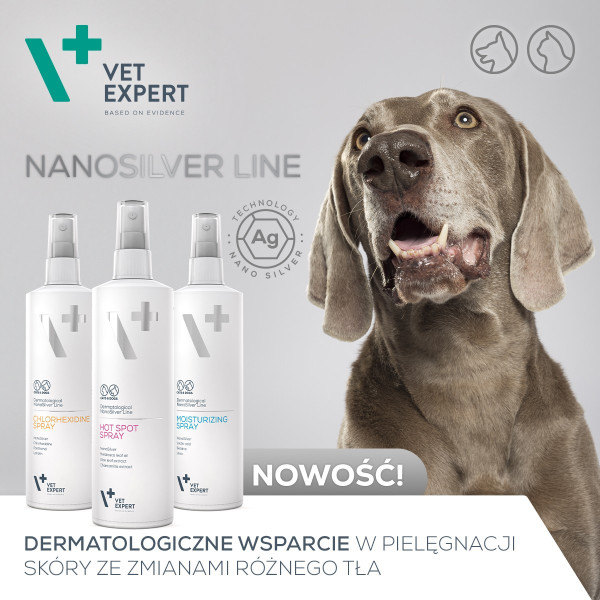 VET EXPERT CHLORHEXIDINE SPRAY - spray z chlorheksydyną na zmiany skórne dla psów i kotów 100 ml