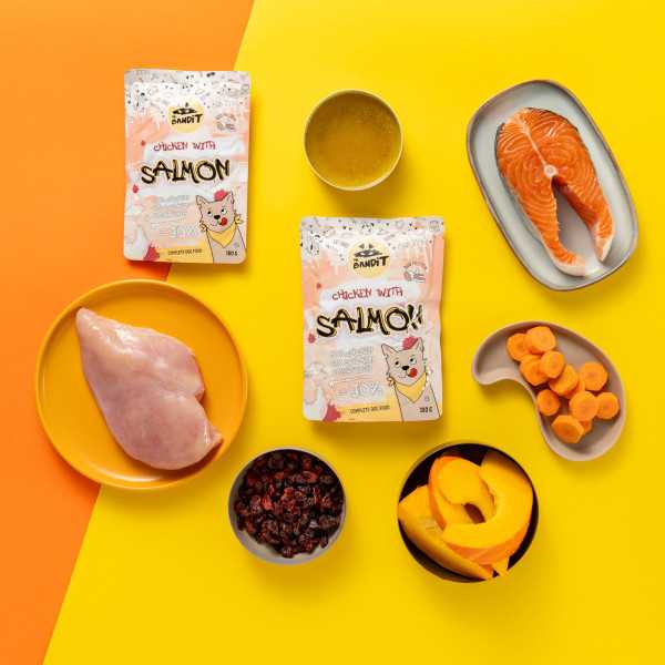 Mr. Bandit CHICKEN with SALMON 6x380g - mokra karma z kurczakiem i łososiem dla psów dorosłych