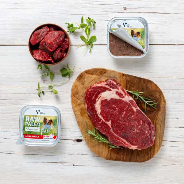 RAW PALEO PATE MINI ADULT BEEF 12x150g - mokra karma dla psów dorosłych - wołowina