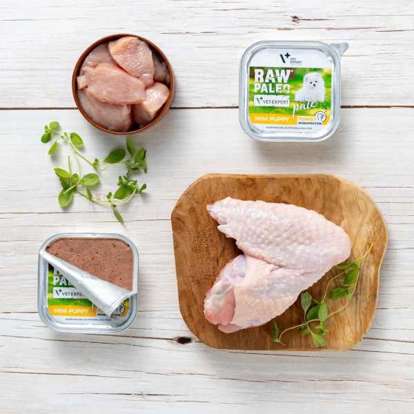 RAW PALEO PATE MINI PUPPY TURKEY 12x150g - mokra karma dla szczeniąt - indyk