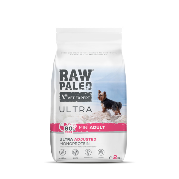 RAW PALEO ULTRA PORK ADULT MINI - sucha karma z wieprzowiną dla psów dorosłych ras małych