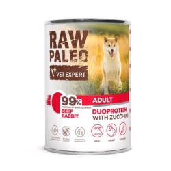 Raw Paleo Beef&Rabbit Adult Can 12x400g - mokra karma dla psów dorosłych duoproteina wołowina z królikiem