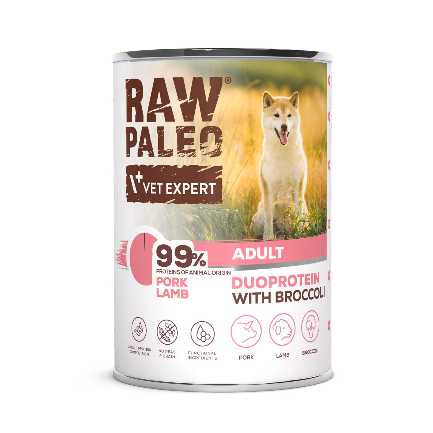 RAW PALEO PORK&LAMB ADULT CAN 12x400g - mokra karma dla psów dorosłych duoproteina wieprzowina z jagnięciną