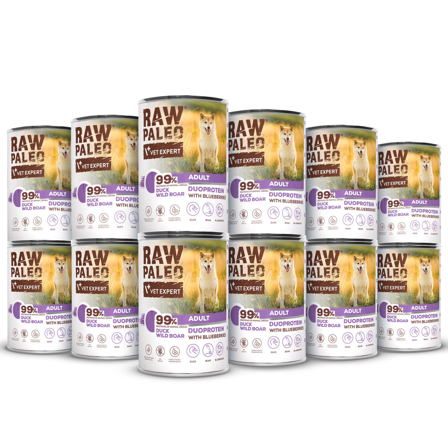 RAW PALEO DUCK&BOAR ADULT CAN 12x400g - mokra karma dla psów dorosłych duoproteina kaczka z dzikiem RAW PALEO DUCK&BOAR ADULT CAN 12x400g - mokra karma dla psów dorosłych duoproteina kaczka z dzikiem