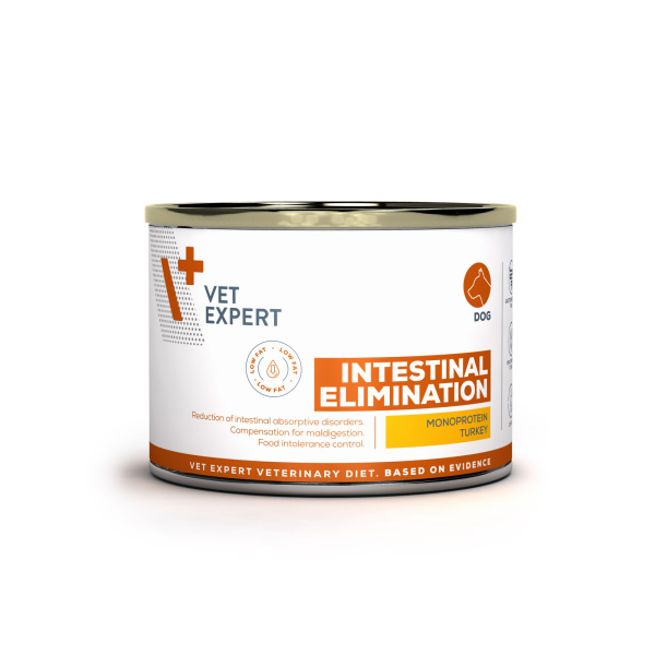 VET EXPERT INTESTINAL ELIMINATION LOW FAT 6x200g – lekkostrawna mokra karma weterynaryjna dla psów z zaburzeniami trawien