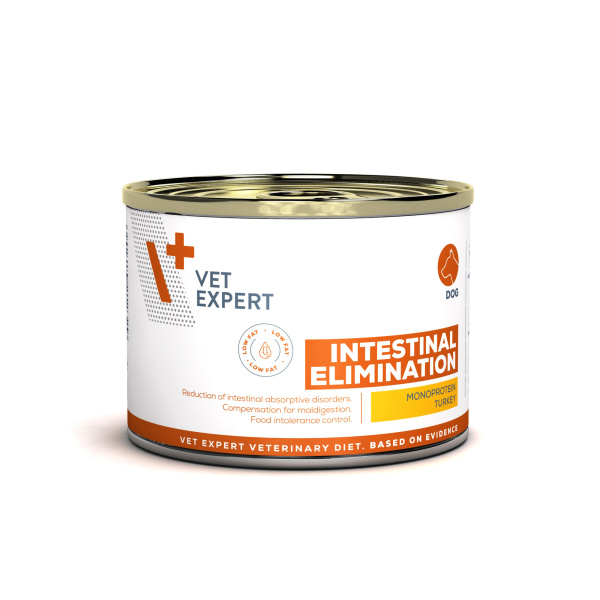 VET EXPERT INTESTINAL ELIMINATION LOW FAT 6x200g – lekkostrawna mokra karma weterynaryjna dla psów z zaburzeniami trawien