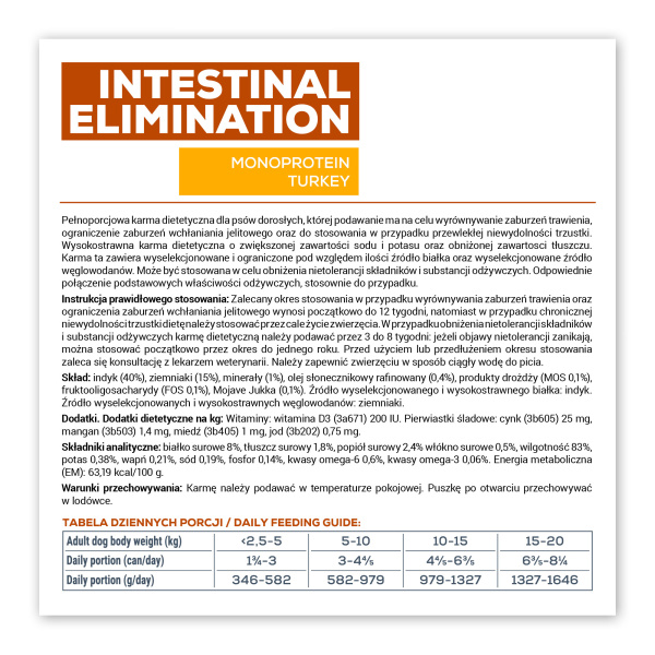 VET EXPERT INTESTINAL ELIMINATION LOW FAT 6x200g – lekkostrawna mokra karma weterynaryjna dla psów z zaburzeniami trawien
