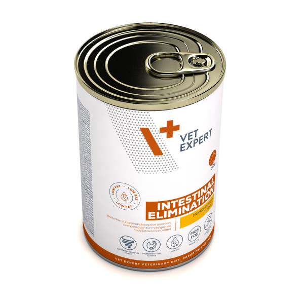 VET EXPERT INTESTINAL ELIMINATION LOW FAT 6x400g – lekkostrawna mokra karma weterynaryjna dla psów z zaburzeniami trawiennymi