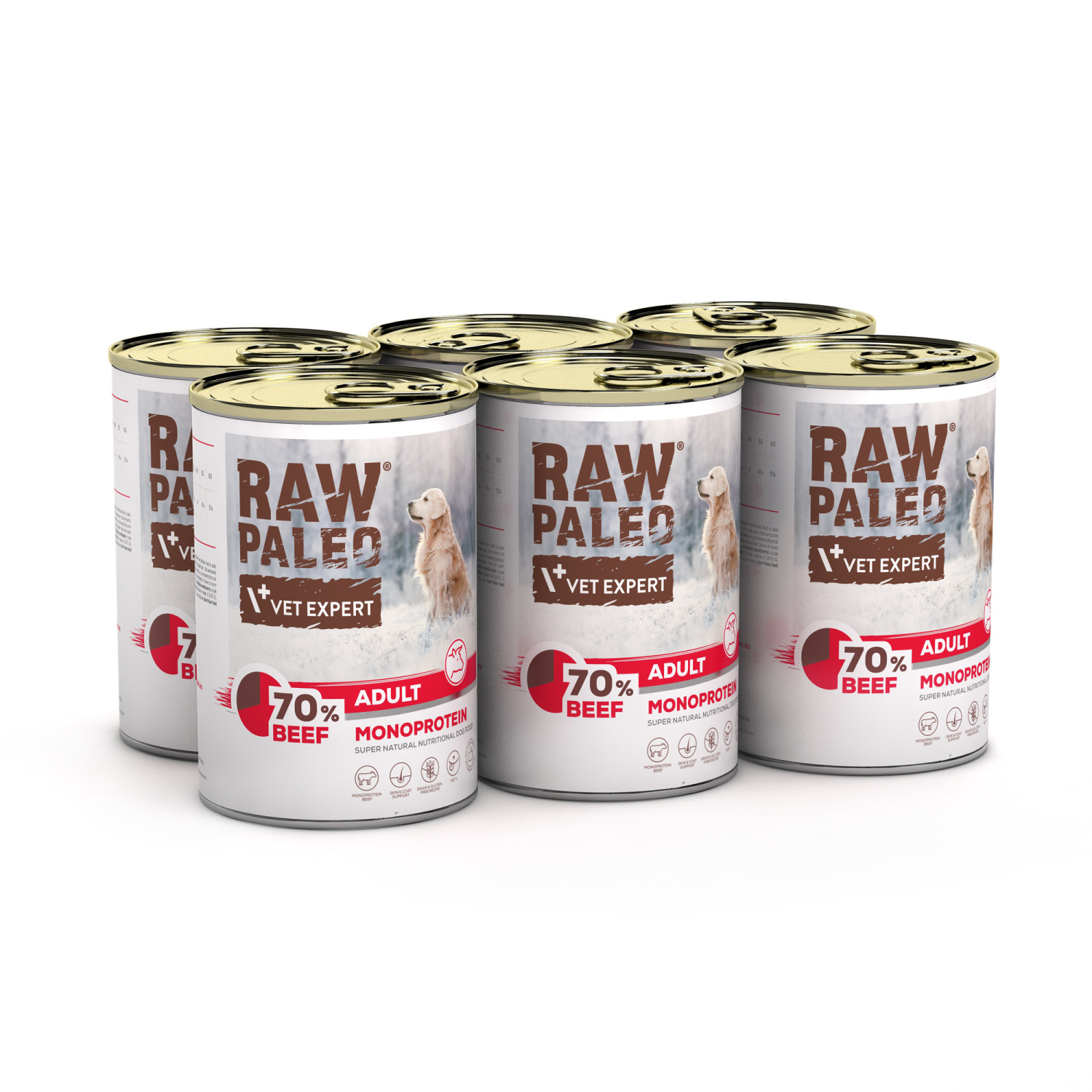 RAW PALEO ADULT DOG BEEF 6x400g - mokra karma dla psów dorosłych monoproteina z wołowiną RAW PALEO ADULT DOG BEEF 6x400g - mokra karma dla psów dorosłych monoproteina z wołowiną