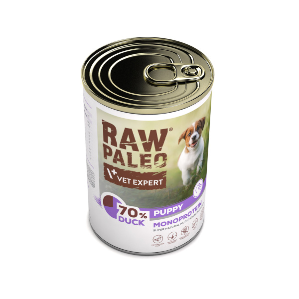 RAW PALEO PUPPY DUCK 400g - mokra karma dla szczeniąt monoproteina z kaczką
