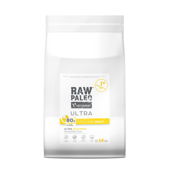 PAKIET 2x14kg RAW PALEO ULTRA EXTRA LARGE ADULT TURKEY - sucha karma z indykiem dla psów ras dużych
