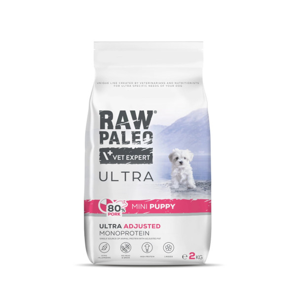 PAKIET 2x14kg RAW PALEO ULTRA PORK PUPPY MINI - sucha karma z wieprzowiną dla szczeniąt ras małych