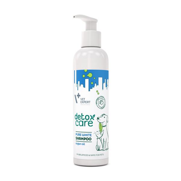 VET EXPERT Detox Care Pure White - zestaw podkreślający biały kolor sierści - szampon i odżywka