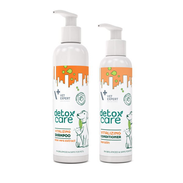 VET EXPERT Detox Care Vitalizing - zestaw witalizująco-ochronny - szampon i odżywka