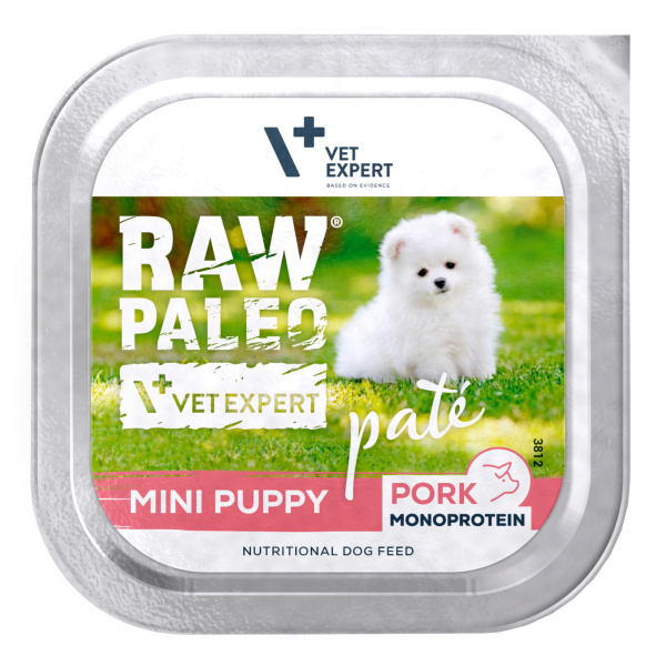 RAW PALEO PORK PATE MINI PUPPY - mokra karma dla szczeniąt - wieprzowina 150 g