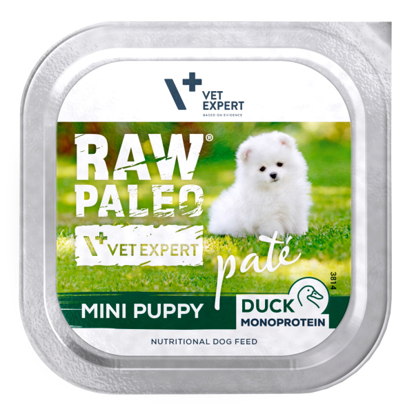 RAW PALEO DUCK PATE MINI PUPPY 6x150g - mokra karma dla szczeniąt - kaczka