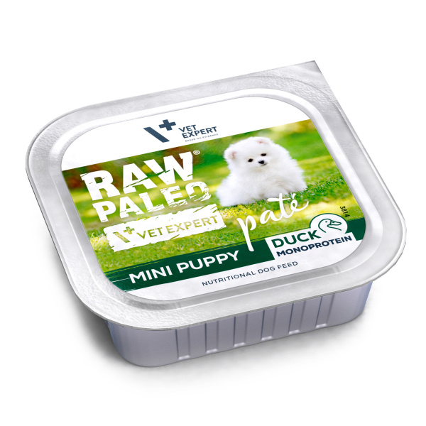 RAW PALEO DUCK PATE MINI PUPPY 24x150g - mokra karma dla szczeniąt - kaczka
