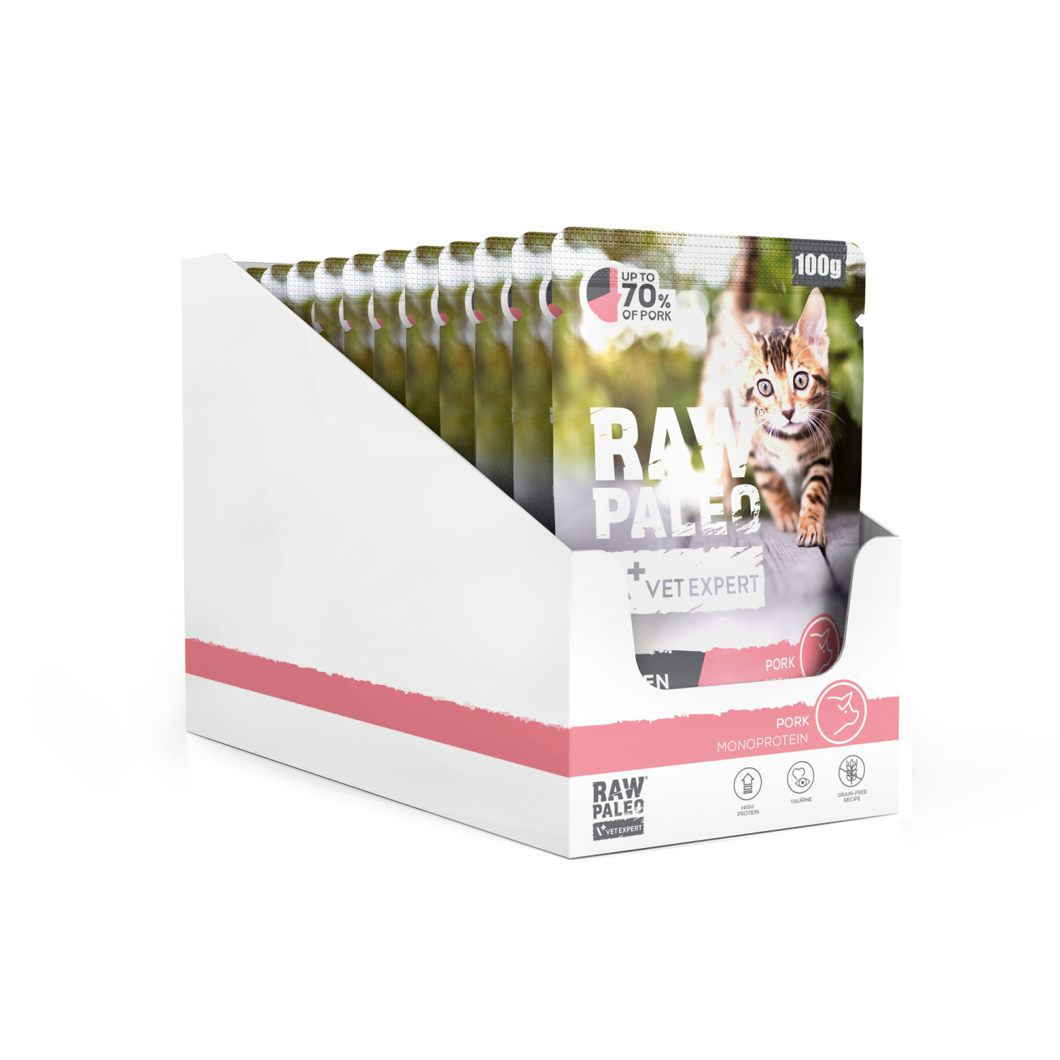 RAW PALEO KITTEN CAT PORK 12x100g - mokra karma dla kociąt - wieprzowina RAW PALEO KITTEN CAT PORK 12x100g - mokra karma dla kociąt - wieprzowina