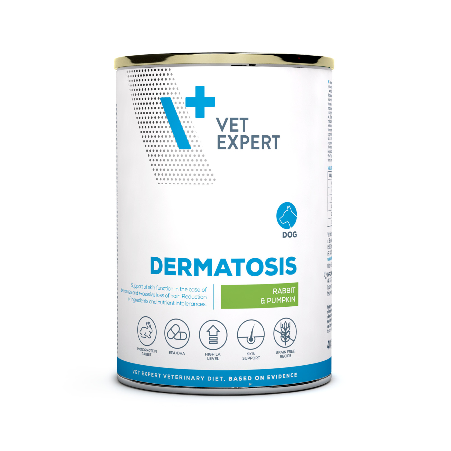 VET EXPERT DERMATOSIS RABBIT&PUMPKIN 400g - mokra karma weterynaryjna dla psów VET EXPERT DERMATOSIS RABBIT&PUMPKIN 400g - mokra karma weterynaryjna dla psów