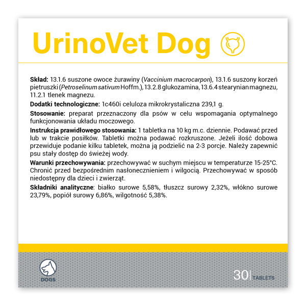 VET EXPERT URINOVET DOG - preparat na układ moczowy dla psów