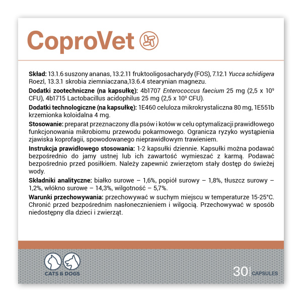 VET EXPERT COPROVET - preparat przeciw zjadaniu odchodów dla psów i kotów