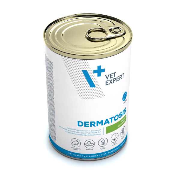 VET EXPERT DERMATOSIS RABBIT&PUMPKIN 6x400g  - mokra karma weterynaryjna dla psów