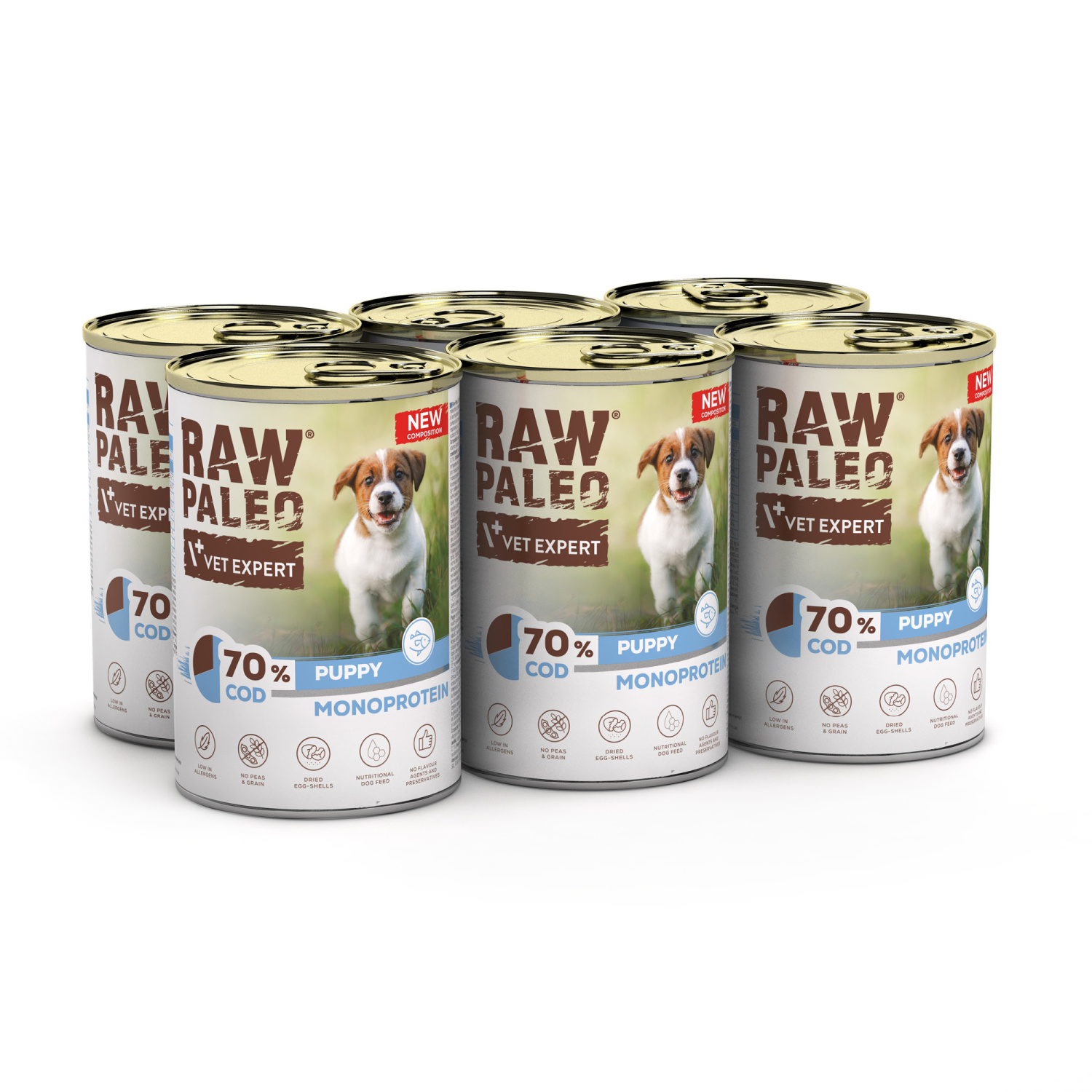 RAW PALEO PUPPY COD 6x400g - mokra karma dla szczeniąt monoproteina z dorszem RAW PALEO PUPPY COD 6x400g - mokra karma dla szczeniąt monoproteina z dorszem