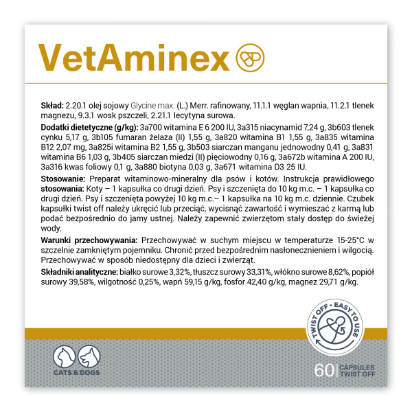 VET EXPERT VETAMINEX - preparat witaminowo-mineralny dla psów i kotów