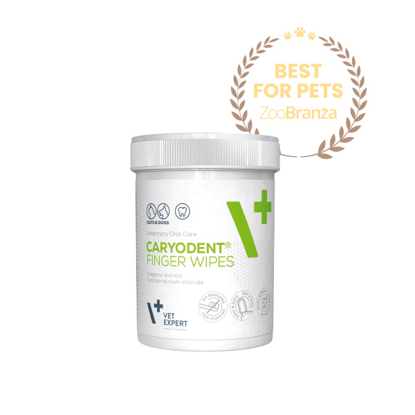 VET EXPERT CARYODENT® FINGER WIPES - czyściki do zębów dla psa i kota 50 szt.