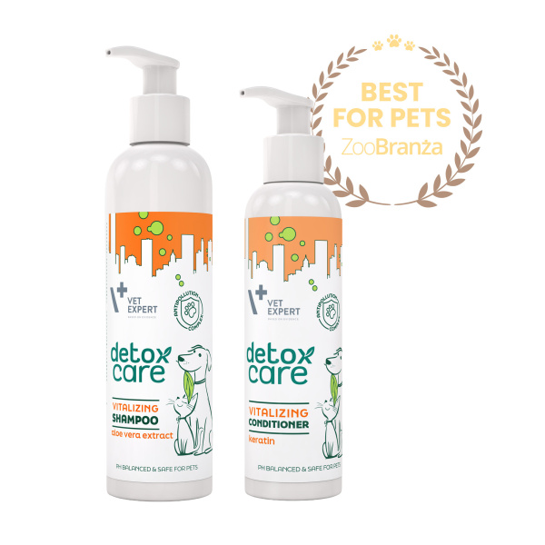 VET EXPERT Detox Care Vitalizing - zestaw witalizująco-ochronny - szampon i odżywka
