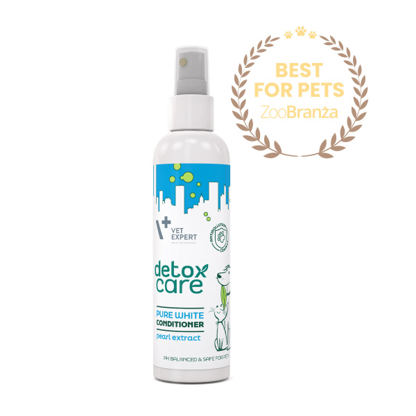 VET EXPERT Detox Care Pure White Conditioner - odżywka bez spłukiwania dla psów i kotów o jasnej i białej sierści 150 ml