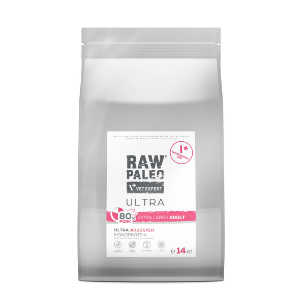 PAKIET 2x14kg RAW PALEO ULTRA PORK EXTRA LARGE ADULT 14kg - sucha karma z wieprzowiną dla psów ras dużych