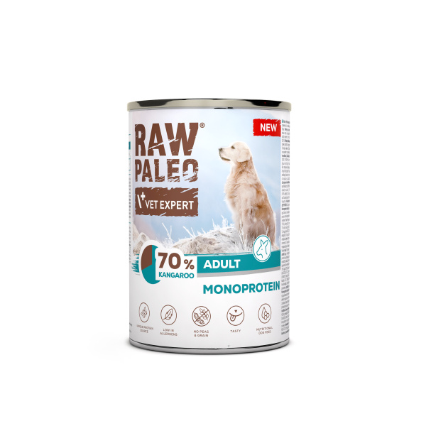 RAW PALEO ADULT DOG KANGAROO 400g - mokra karma dla psów dorosłych monoproteina z mięsem kangura