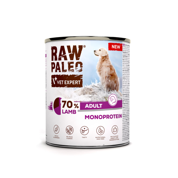 RAW PALEO ADULT DOG LAMB 6x800g - mokra karma dla psów dorosłych monoproteina z jagnięciną
